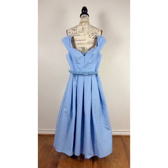 B40. Self-Portrait Pleated Taffeta Midi Dress 2 Cocktail Party Emily In Paris - Picture 4 of 10